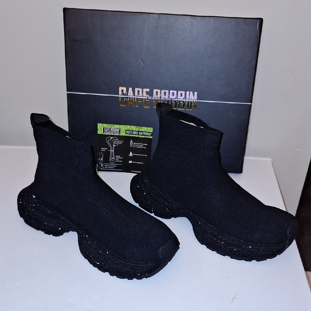 Cape Robbin Black Sock Sneakers